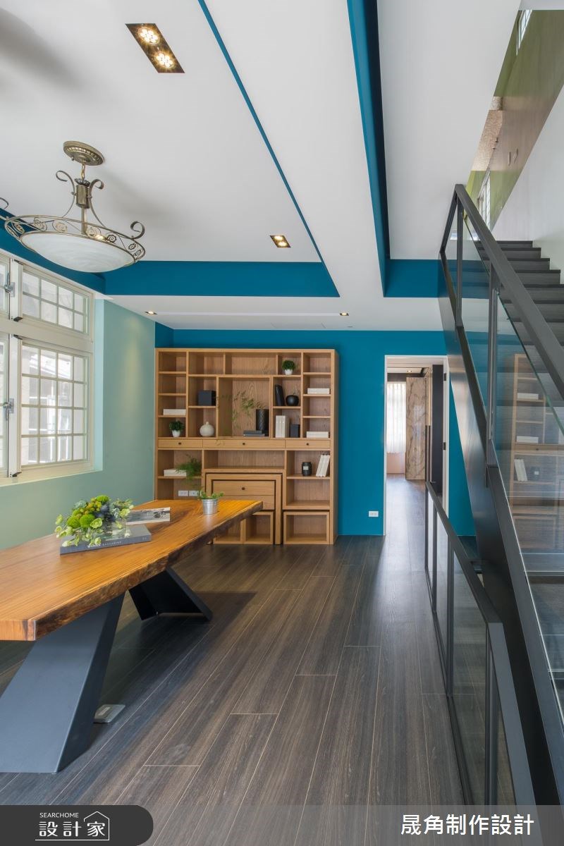 120坪老屋(16~30年)＿混搭風餐廳樓梯案例圖片＿晟角制作設計有限公司＿晟角_藍屋之15