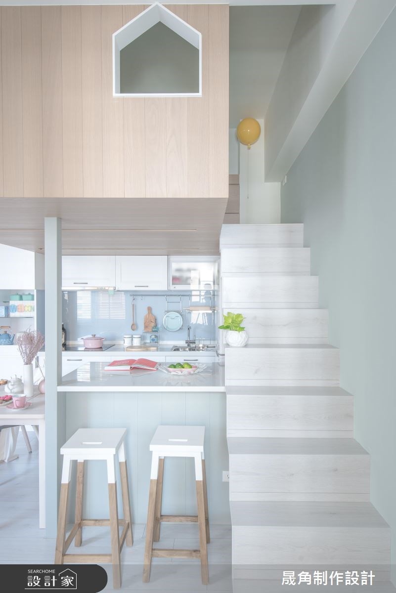 26坪中古屋(5~15年)＿北歐風餐廳廚房樓梯案例圖片＿晟角制作設計有限公司＿晟角_純真之8