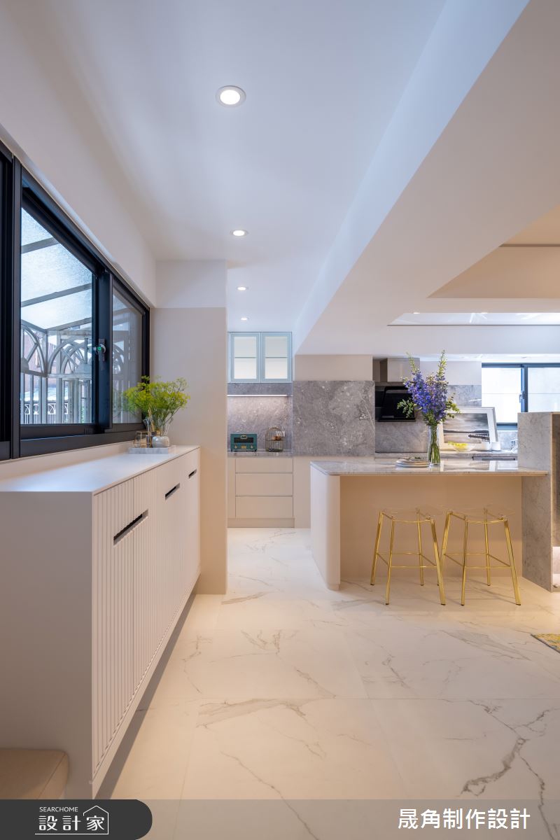 40坪老屋(16~30年)＿飯店風餐廳廚房中島案例圖片＿晟角制作設計有限公司＿晟角_初曉之2