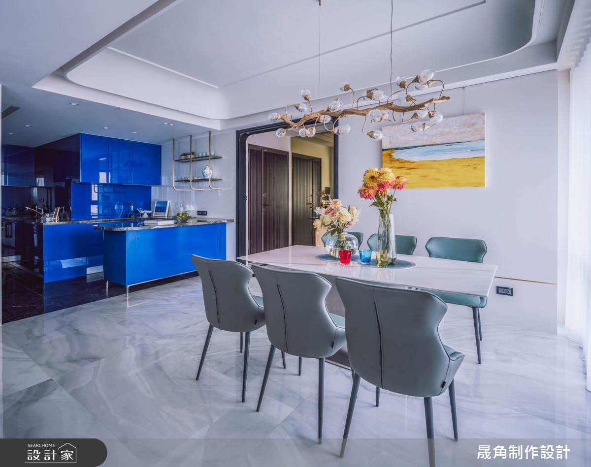 83坪預售屋＿輕奢風餐廳廚房案例圖片＿晟角制作設計有限公司＿晟角_山礬 Leisure之18