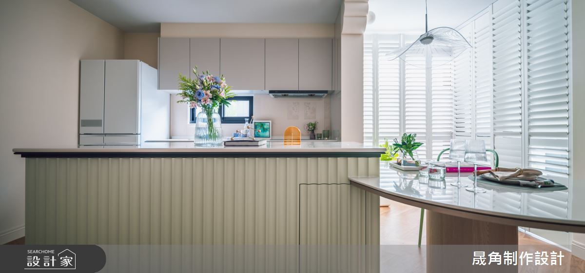 36坪新成屋(5年以下)＿北歐風餐廳廚房中島案例圖片＿晟角制作設計有限公司＿晟角_夏日香草之3