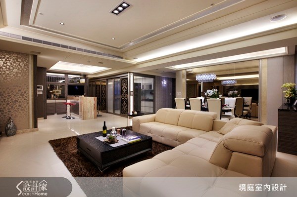 56坪新成屋(5年以下)＿新古典客廳餐廳吧檯案例圖片＿境庭室內裝修工程有限公司＿境庭_02之3