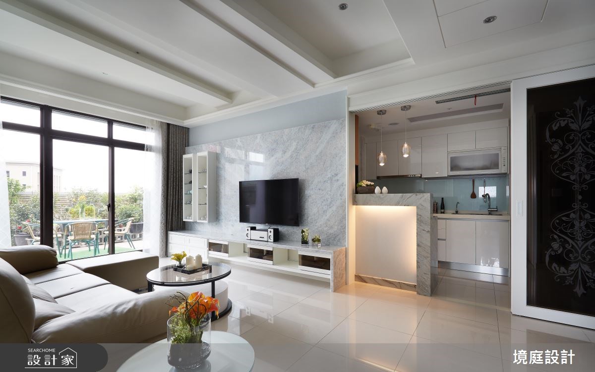 30坪新成屋(5年以下)＿新古典客廳廚房案例圖片＿境庭室內裝修工程有限公司＿境庭_32之11