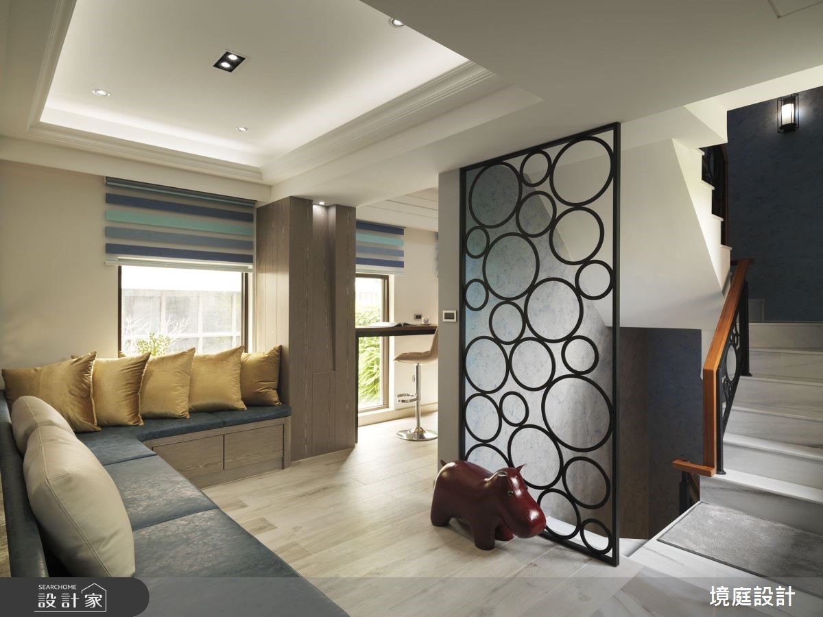 60坪新成屋(5年以下)＿混搭風書房樓梯臥榻案例圖片＿境庭室內裝修工程有限公司＿境庭_38之3768