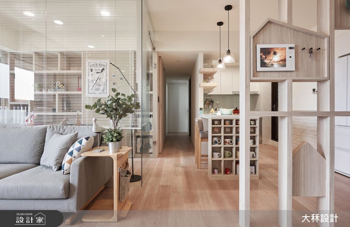 25坪新成屋(5年以下)＿北歐風客廳餐廳廚房書房走廊案例圖片＿大秝空間設計/建築規劃＿大秝_25之1