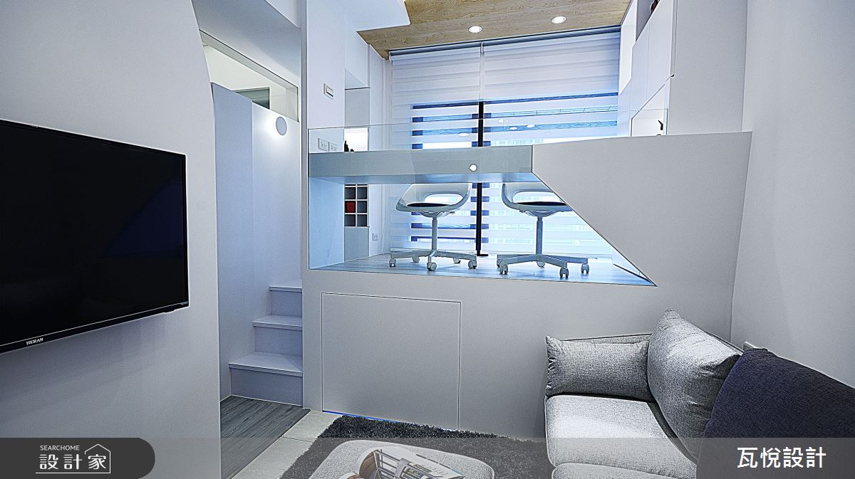 11坪新成屋(5年以下)＿現代風客廳書房樓梯案例圖片＿瓦悅設計有限公司＿瓦悅_53之17