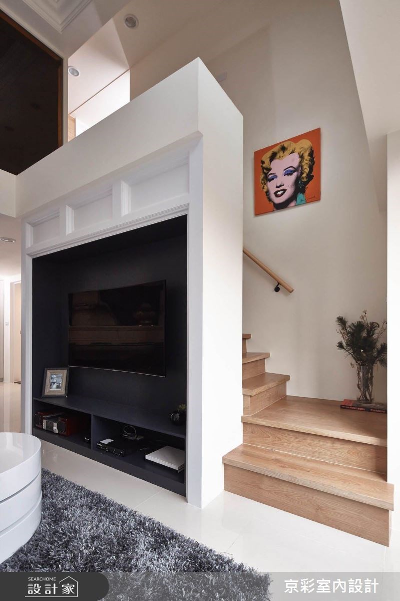 40坪老屋(16~30年)＿新古典客廳樓梯案例圖片＿京彩室內設計有限公司＿京彩_03之5