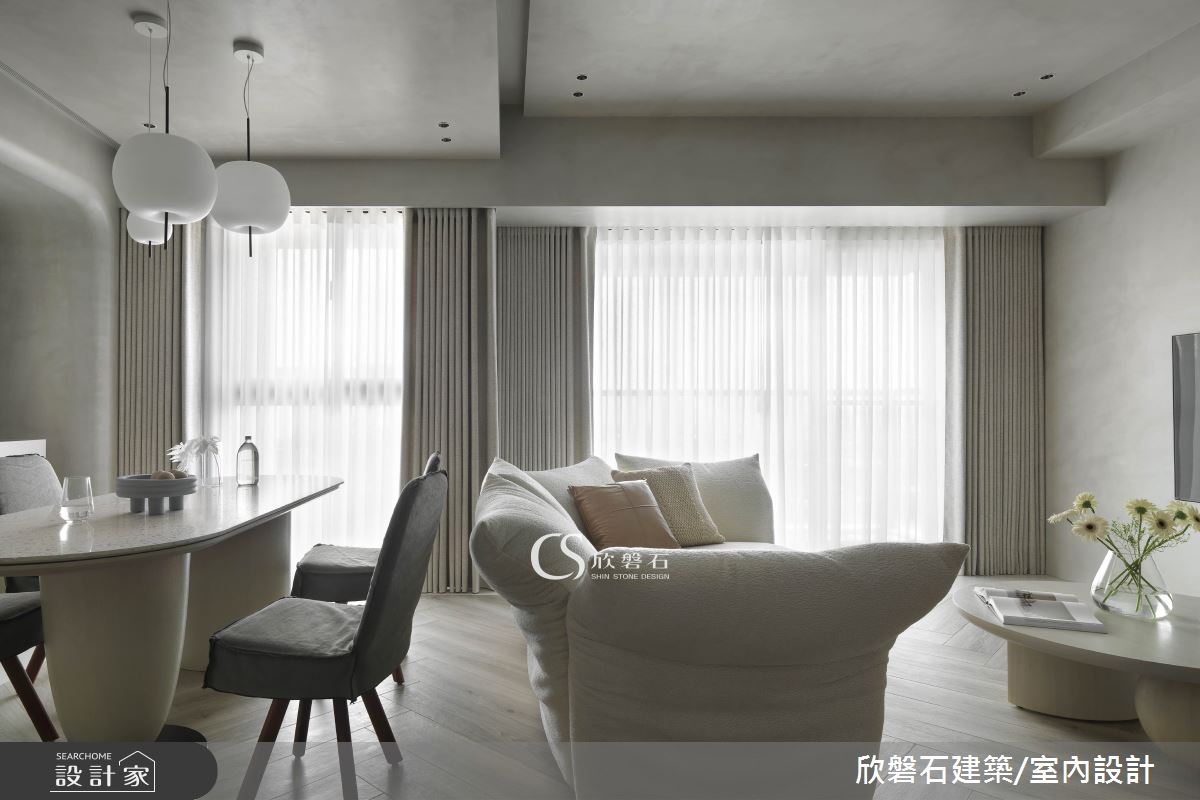 32坪新成屋(5年以下)＿侘寂風客廳餐廳案例圖片＿欣磐石建築.空間規劃事務所＿欣磐石_62-寂境之5
