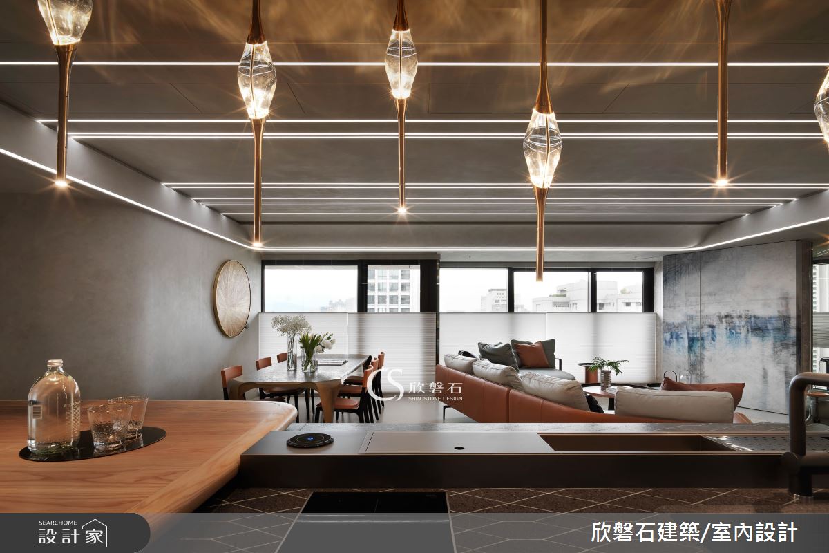 70坪新成屋(5年以下)＿現代風客廳餐廳吧檯中島案例圖片＿欣磐石建築.空間規劃事務所＿欣磐石_69-丽格 La bella vita之1