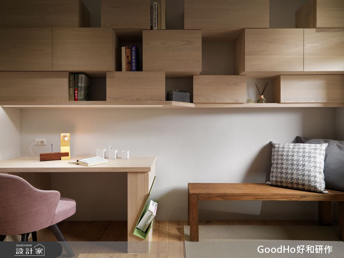 40坪新成屋(5年以下)＿現代風書房案例圖片＿好和設計＿好和_木/曦之15