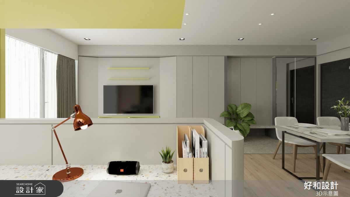 30坪中古屋(5~15年)＿混搭風客廳餐廳書房多功能室案例圖片＿好和設計＿好和_青春之歌之10