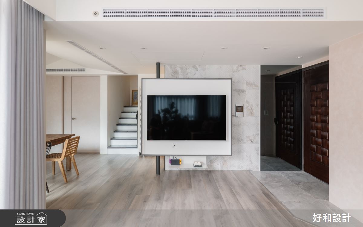 40坪中古屋(5~15年)＿混搭風玄關客廳樓梯案例圖片＿好和設計＿好和_Balance之1
