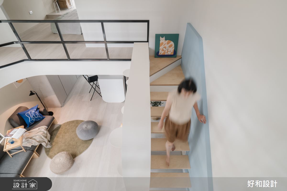 15坪中古屋(5~15年)＿混搭風客廳樓梯閣樓案例圖片＿好和設計＿好和_優雅漫步| Cattitude之4