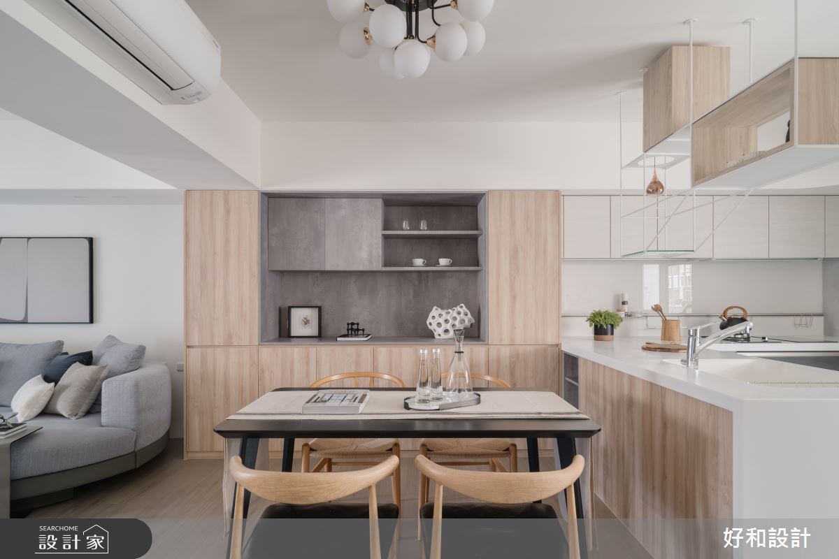 65坪老屋(41~50年)＿簡約風客廳餐廳廚房中島案例圖片＿好和設計＿好和_長大之後| Grow up之3