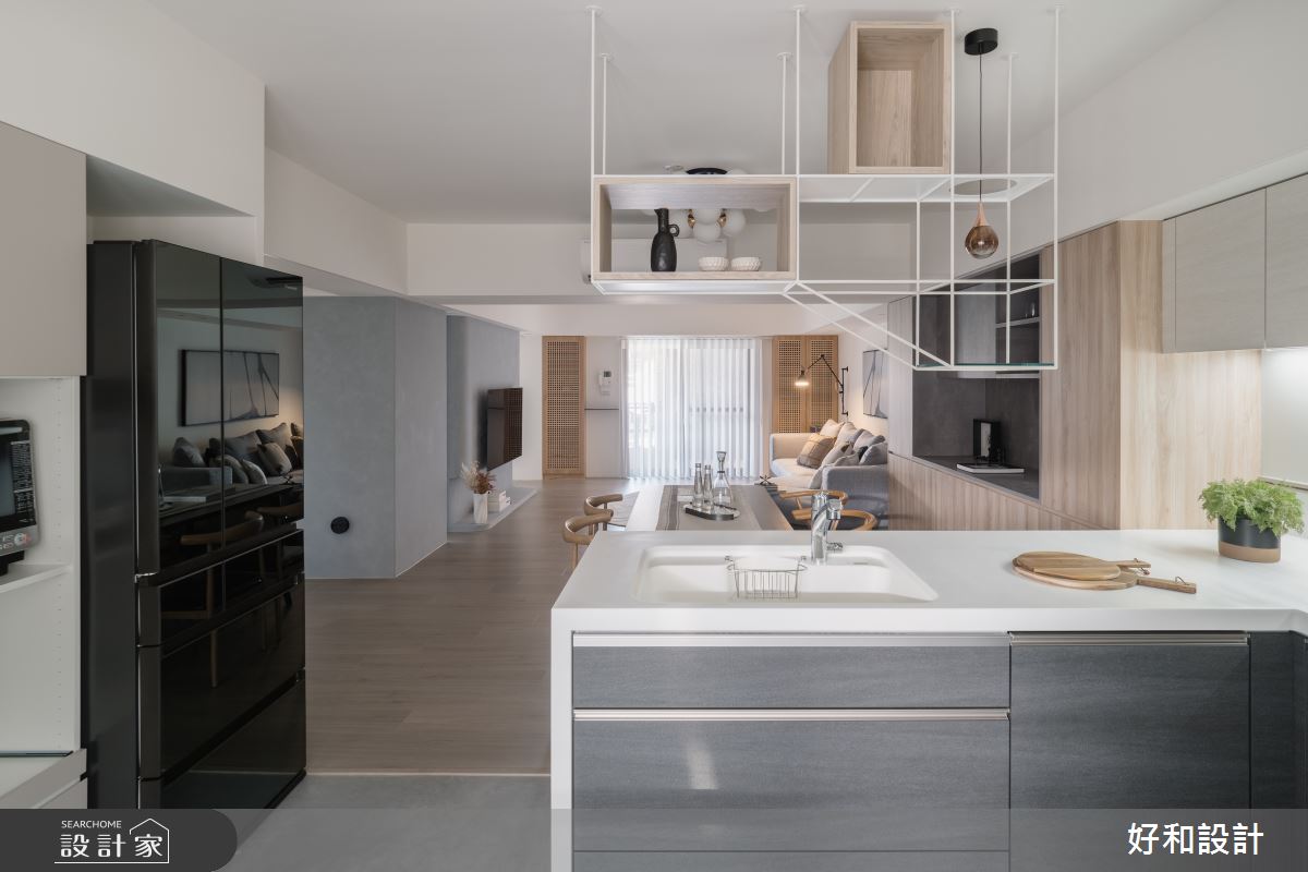 65坪老屋(41~50年)＿簡約風客廳餐廳廚房中島案例圖片＿好和設計＿好和_長大之後| Grow up之6