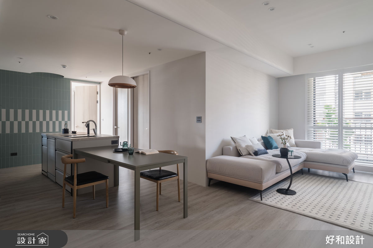 33坪預售屋＿混搭風客廳餐廳中島案例圖片＿好和設計＿好和_恆星3號| No.3之14