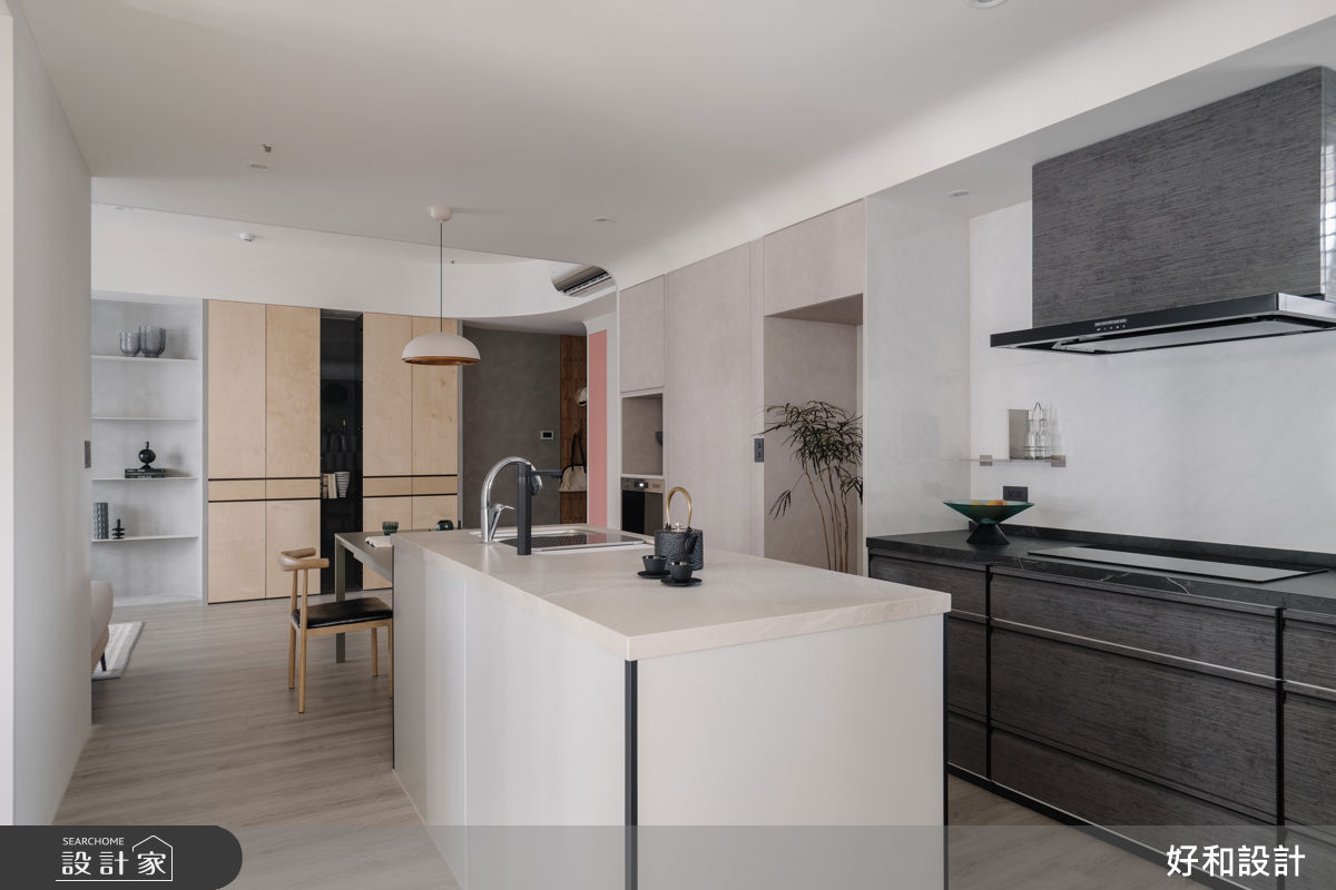 33坪預售屋＿混搭風餐廳廚房中島案例圖片＿好和設計＿好和_恆星3號| No.3之25