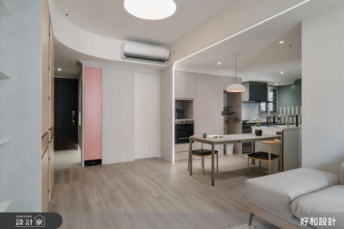 33坪預售屋＿混搭風玄關客廳餐廳廚房中島案例圖片＿好和設計＿好和_恆星3號| No.3之16
