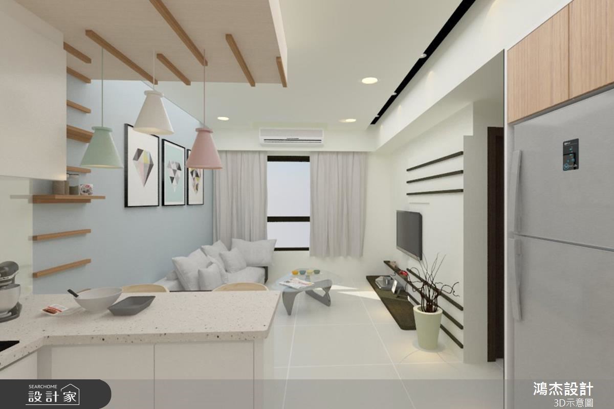 25坪新成屋(5年以下)＿混搭風客廳吧檯案例圖片＿鴻杰室內設計＿鴻杰_15之2