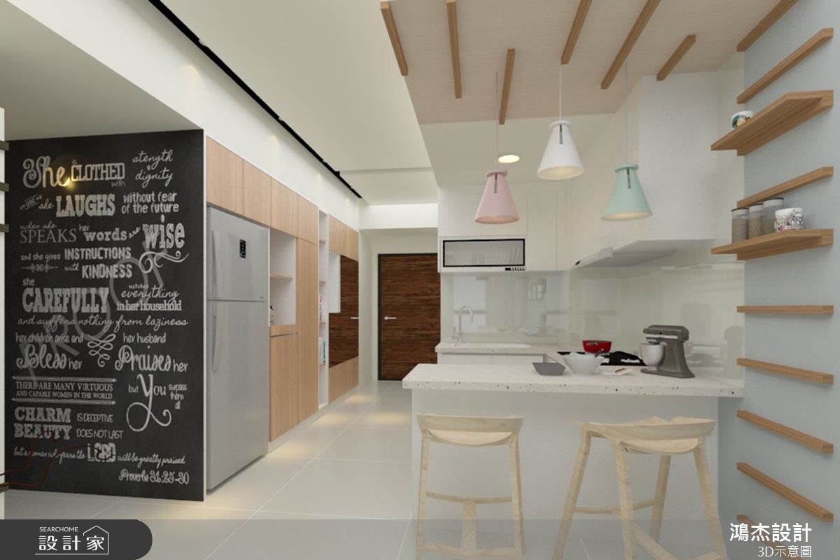 25坪新成屋(5年以下)＿混搭風廚房吧檯走廊案例圖片＿鴻杰室內設計＿鴻杰_15之3