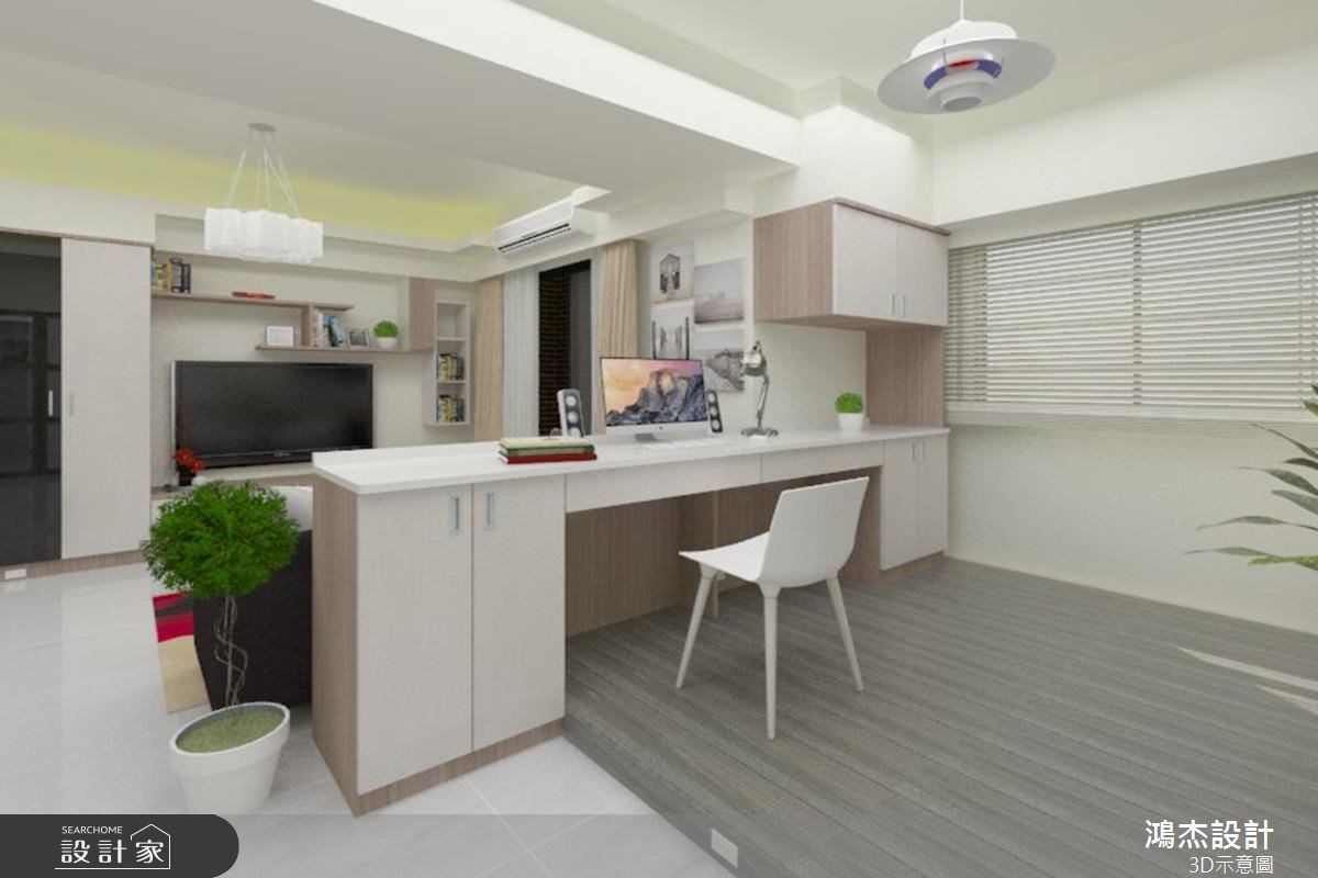 25坪老屋(16~30年)＿簡約風客廳書房案例圖片＿鴻杰室內設計＿鴻杰_25之7