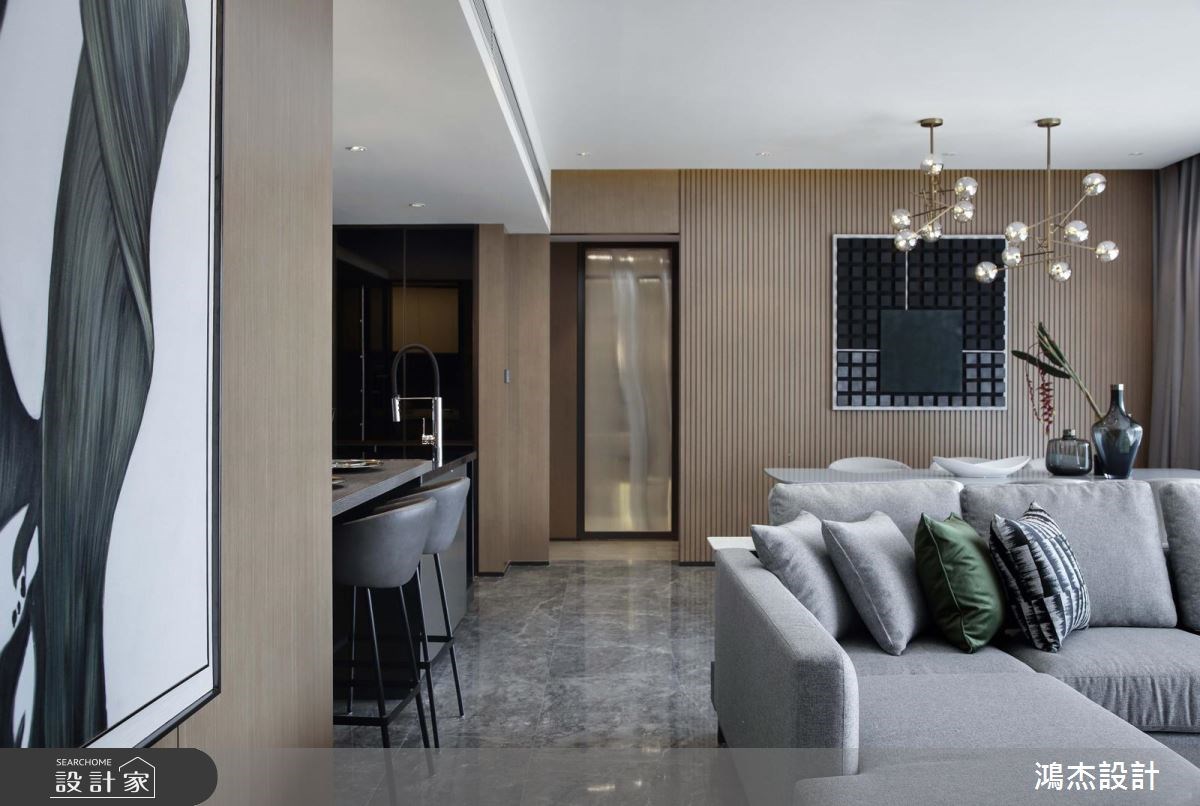 63坪新成屋(5年以下)＿現代風客廳餐廳吧檯案例圖片＿鴻杰室內設計＿鴻杰_27之2