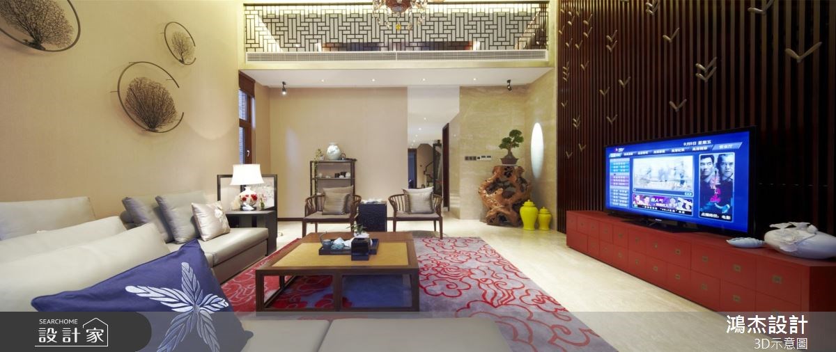 82坪新成屋(5年以下)＿新中式風客廳案例圖片＿鴻杰室內設計＿鴻杰_39之1
