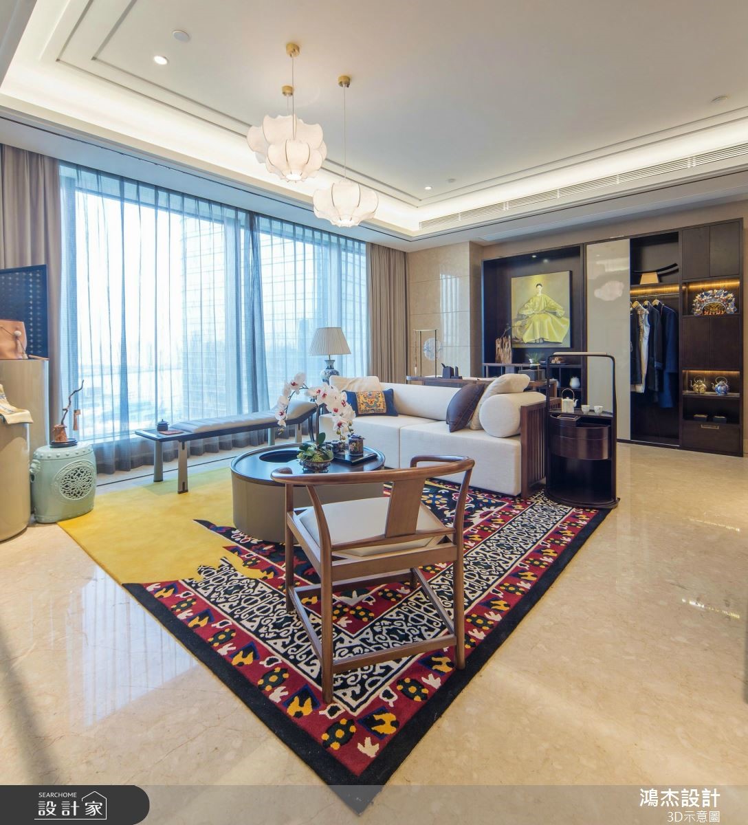 82坪新成屋(5年以下)＿混搭風客廳案例圖片＿鴻杰室內設計＿鴻杰_51之4