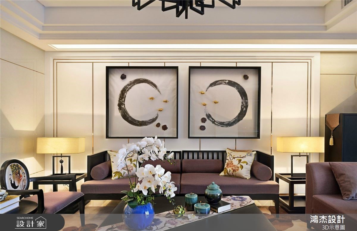 64坪預售屋＿新中式風客廳案例圖片＿鴻杰室內設計＿鴻杰_53之2