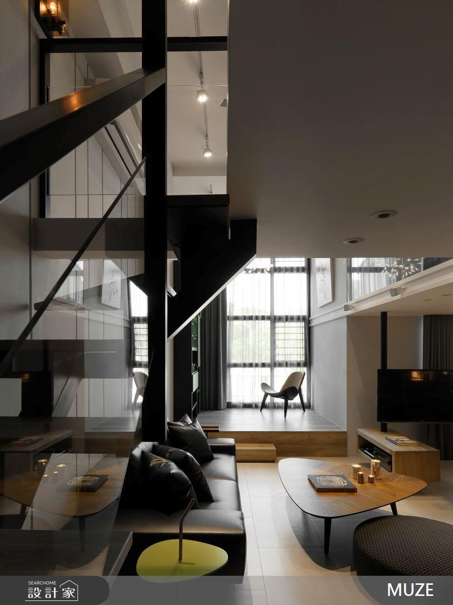 36坪新成屋(5年以下)＿現代風客廳樓梯案例圖片＿慕澤設計室內裝修股份有限公司＿慕澤_39_軌跡之6
