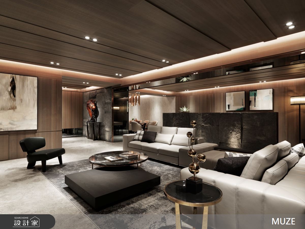 100坪新成屋(5年以下)＿現代風客廳案例圖片＿慕澤設計室內裝修股份有限公司＿慕澤_49_台北一號院之2