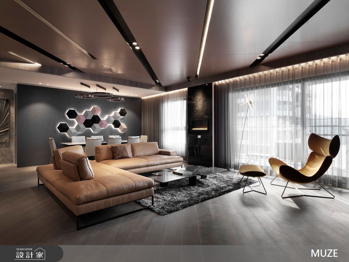 50坪新成屋(5年以下)＿現代風客廳案例圖片＿慕澤設計室內裝修股份有限公司＿慕澤_52_馥人灣一山區之8