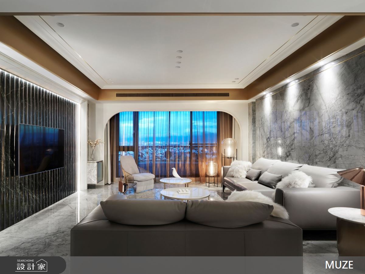 100坪新成屋(5年以下)＿奢華風客廳案例圖片＿慕澤設計室內裝修股份有限公司＿慕澤_56_宜誠大容之5