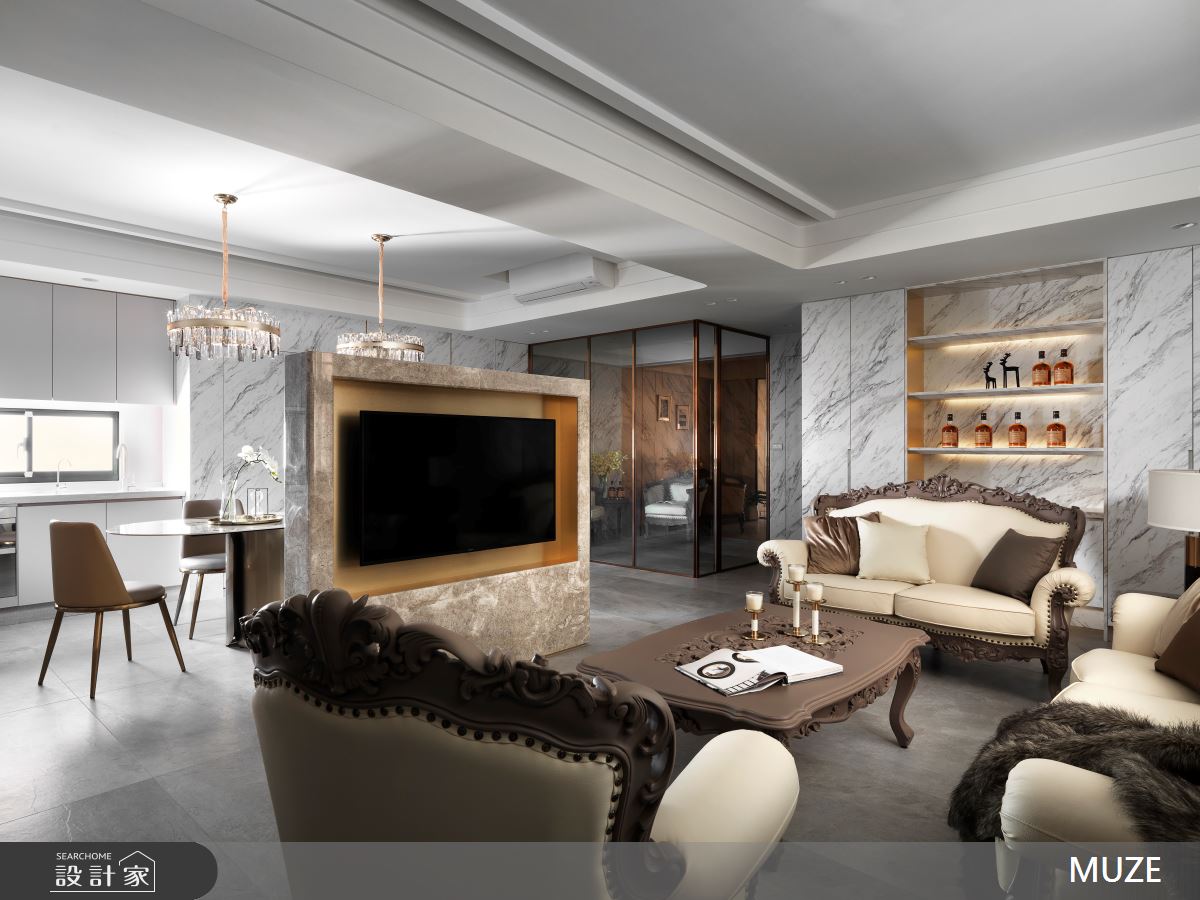30坪中古屋(5~15年)＿新古典客廳案例圖片＿慕澤設計室內裝修股份有限公司＿慕澤_59_桃園藝文特區之2