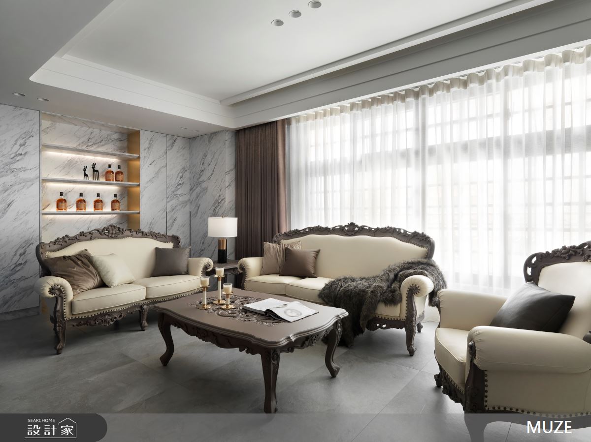 30坪中古屋(5~15年)＿新古典客廳案例圖片＿慕澤設計室內裝修股份有限公司＿慕澤_59_桃園藝文特區之4