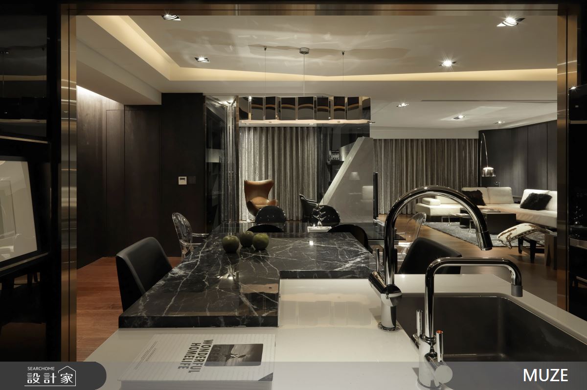 82坪中古屋(5~15年)＿飯店風客廳餐廳廚房書房工作區中島案例圖片＿慕澤設計室內裝修股份有限公司＿慕澤_70之17
