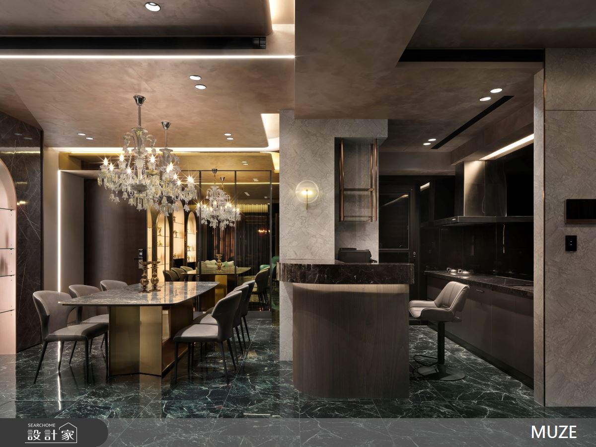 40坪新成屋(5年以下)＿現代輕奢風餐廳廚房中島案例圖片＿慕澤設計室內裝修股份有限公司＿慕澤設計_75_久泰皇品之16