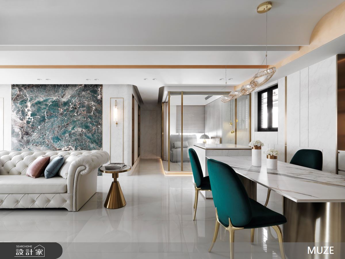 40坪新成屋(5年以下)＿現代輕奢風客廳餐廳案例圖片＿慕澤設計室內裝修股份有限公司＿慕澤設計_76_國泰上城之6