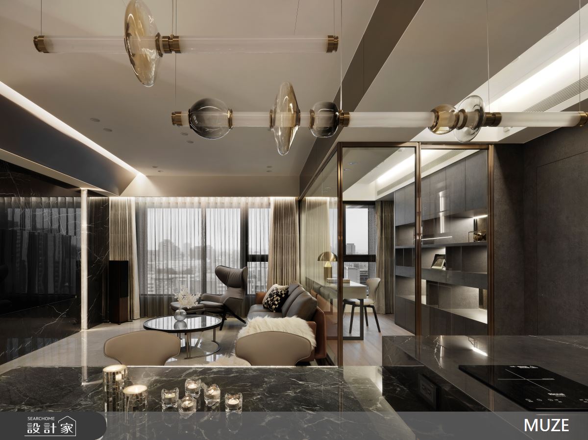 40坪毛胚屋＿現代風客廳餐廳書房工作區中島案例圖片＿慕澤設計室內裝修股份有限公司＿慕澤設計_78_宏盛帝璽之7