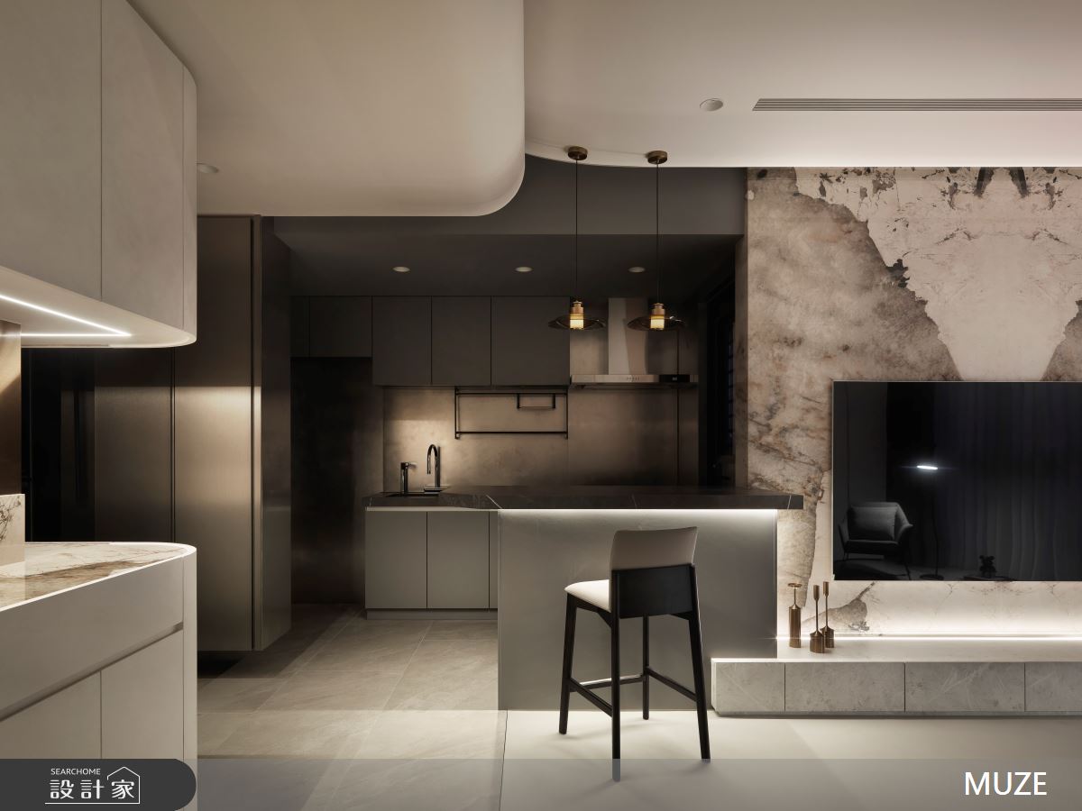 30坪新成屋(5年以下)＿現代風廚房吧檯中島案例圖片＿慕澤設計室內裝修股份有限公司＿慕澤設計_79_央北 鐫畫3之5