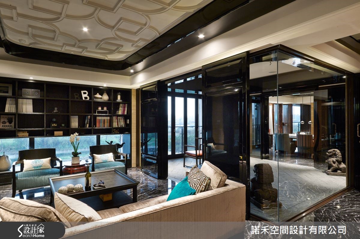 250坪新成屋(5年以下)＿新中式風客廳案例圖片＿諾禾空間設計 上碩室內裝修＿諾禾_11.桃園劉宅【遊園塑景】之2