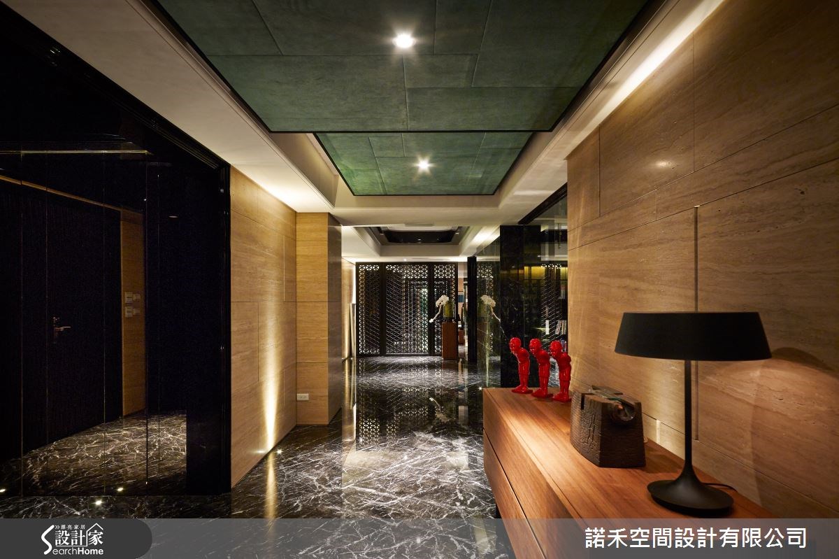 250坪新成屋(5年以下)＿新中式風走廊案例圖片＿諾禾空間設計 上碩室內裝修＿諾禾_11.桃園劉宅【遊園塑景】之12