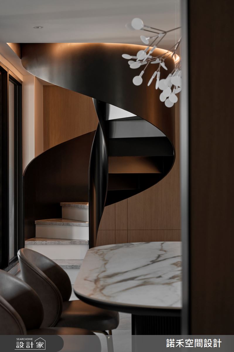 72坪新成屋(5年以下)＿混搭風餐廳樓梯案例圖片＿諾禾空間設計 上碩室內裝修＿諾禾_78.上善若水之8