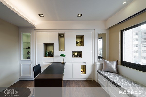 80坪新成屋(5年以下)＿新古典書房臥榻案例圖片＿原晨室內設計＿原晨_10之7