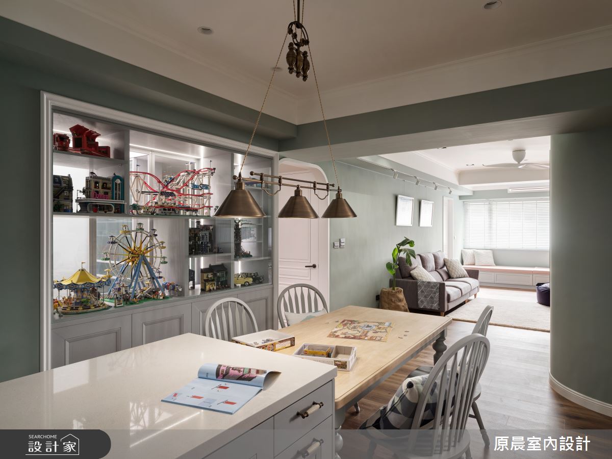 35坪中古屋(5~15年)＿鄉村風餐廳中島案例圖片＿原晨室內設計＿原晨_38之12