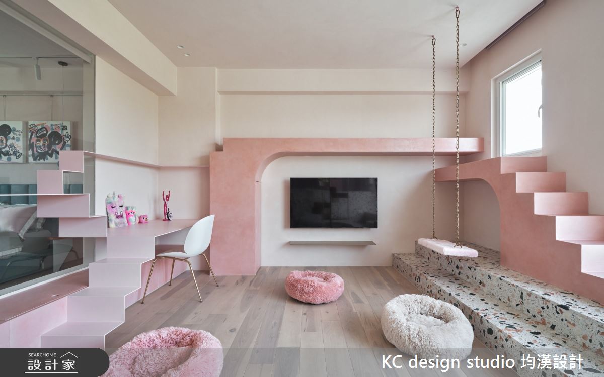 新成屋(5年以下)＿奢華風多功能室案例圖片＿KC design studio 均漢設計＿KC_32粉紅貓屋之17