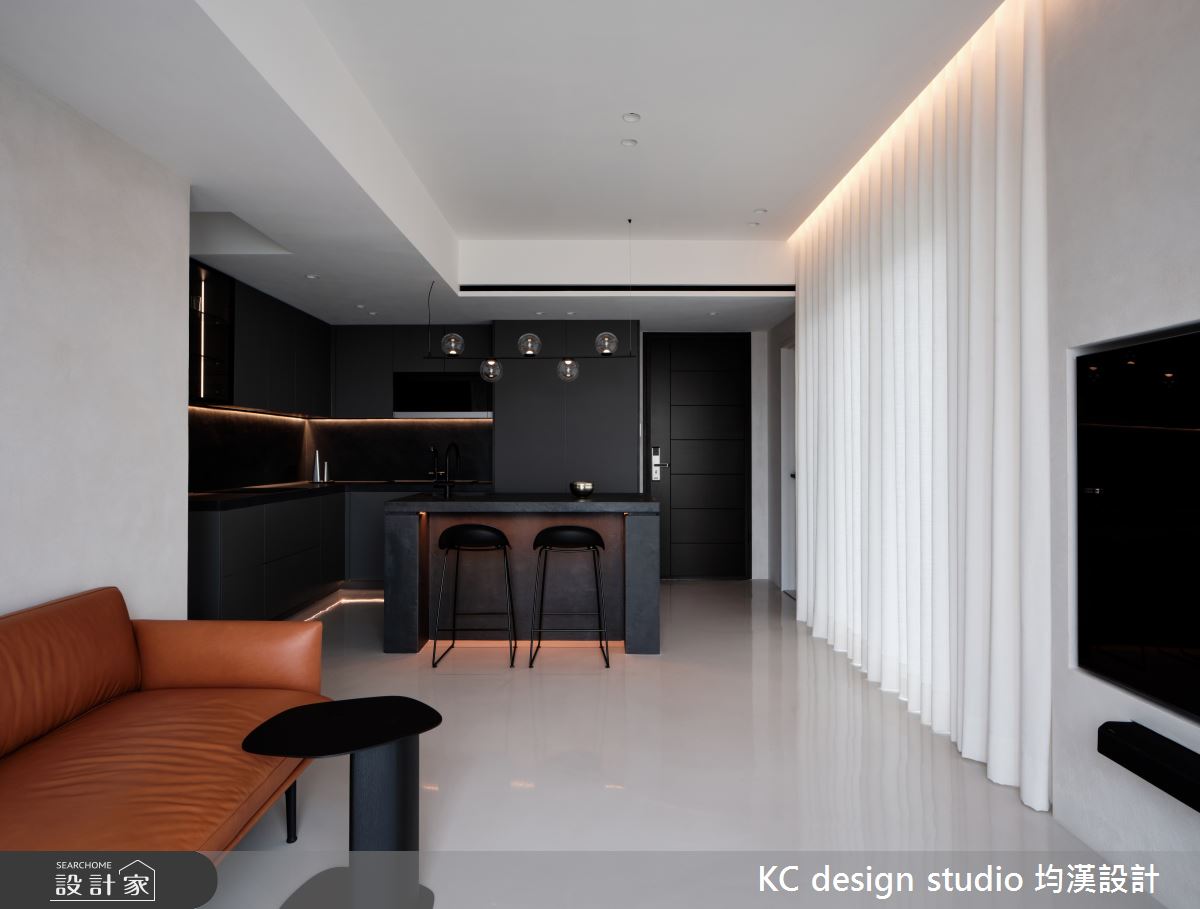 22坪毛胚屋＿現代風玄關客廳廚房吧檯中島案例圖片＿KC design studio 均漢設計＿KC_51民權游宅之1