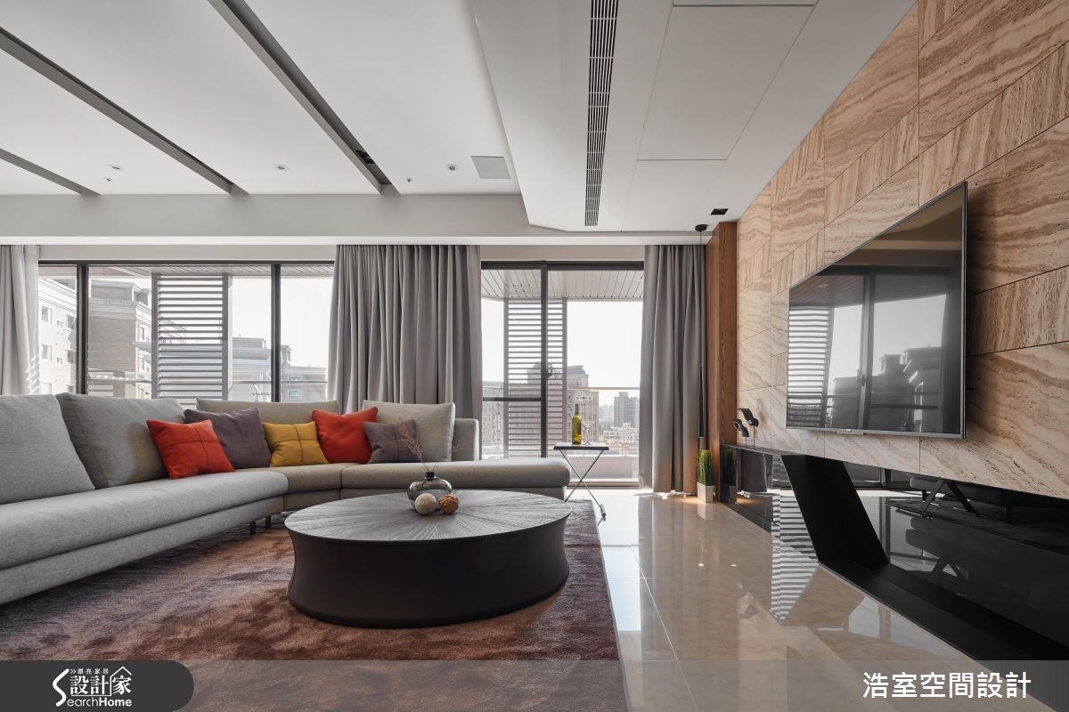 85坪新成屋(5年以下)＿休閒風客廳案例圖片＿浩室設計＿浩室_氣勢天成之3