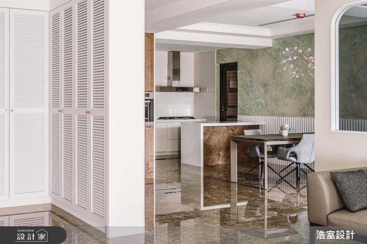 45坪中古屋(5~15年)＿混搭風玄關餐廳廚房吧檯案例圖片＿浩室設計＿浩室_延攬光影之2