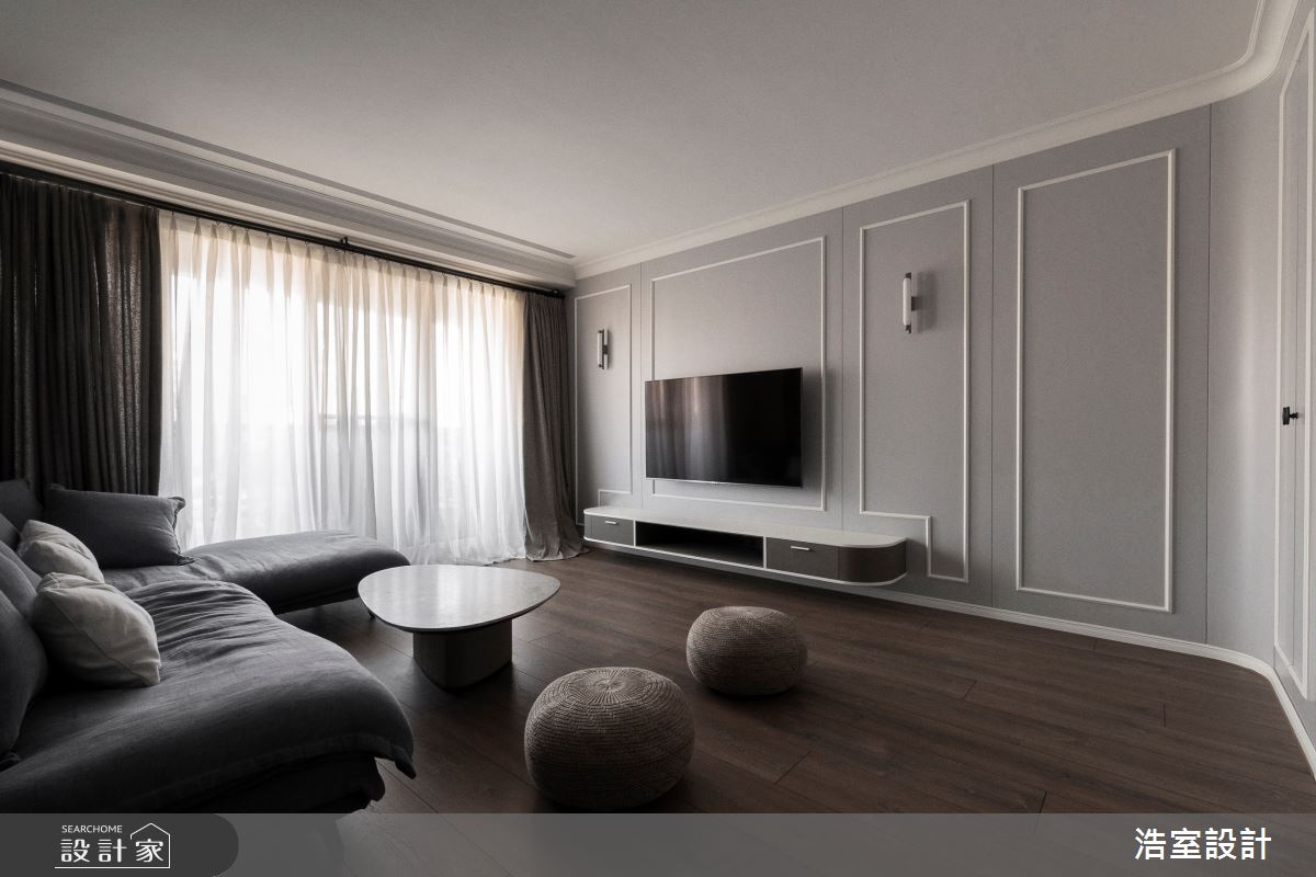 45坪新成屋(5年以下)＿美式風客廳案例圖片＿浩室設計＿浩室_凡賽斯之6